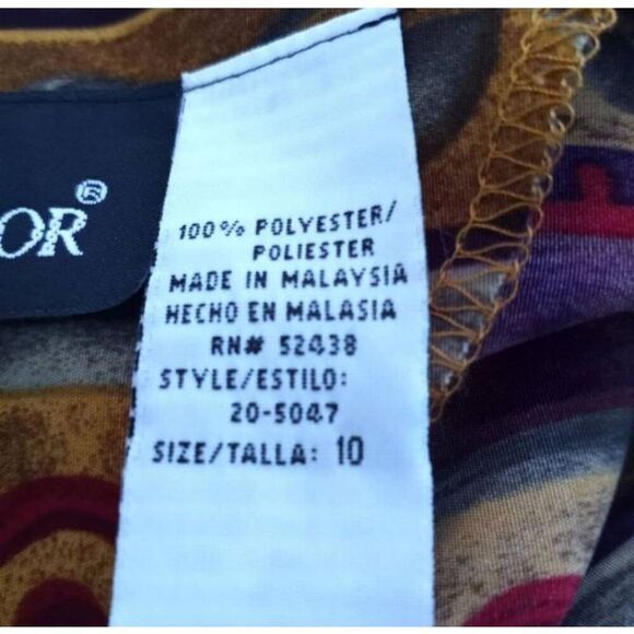 SAG HARBOR BURGUNDY, MUSTARD DRESS SZ.10 EUC. - Picture 7 of 8